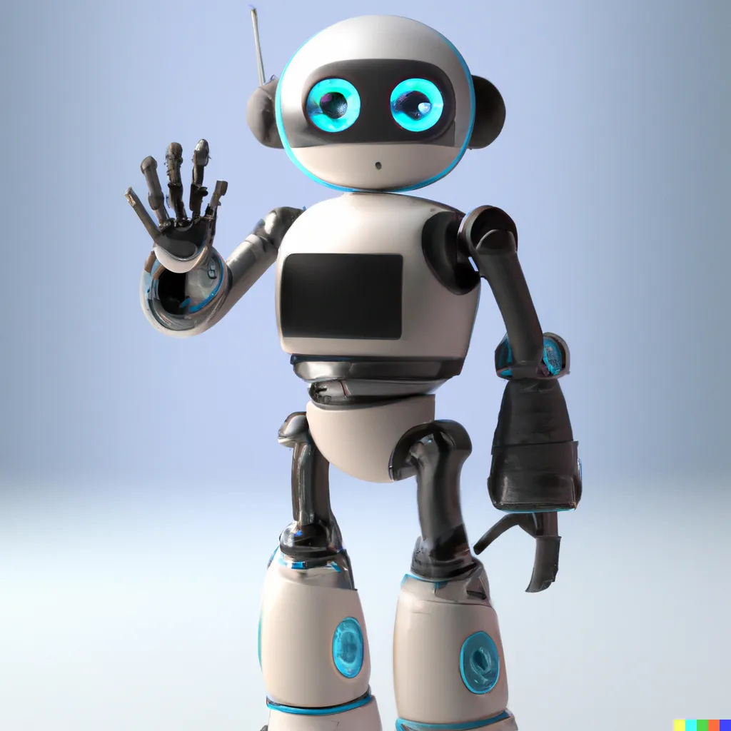 a robot waving goodbye generated by DALL-E 2